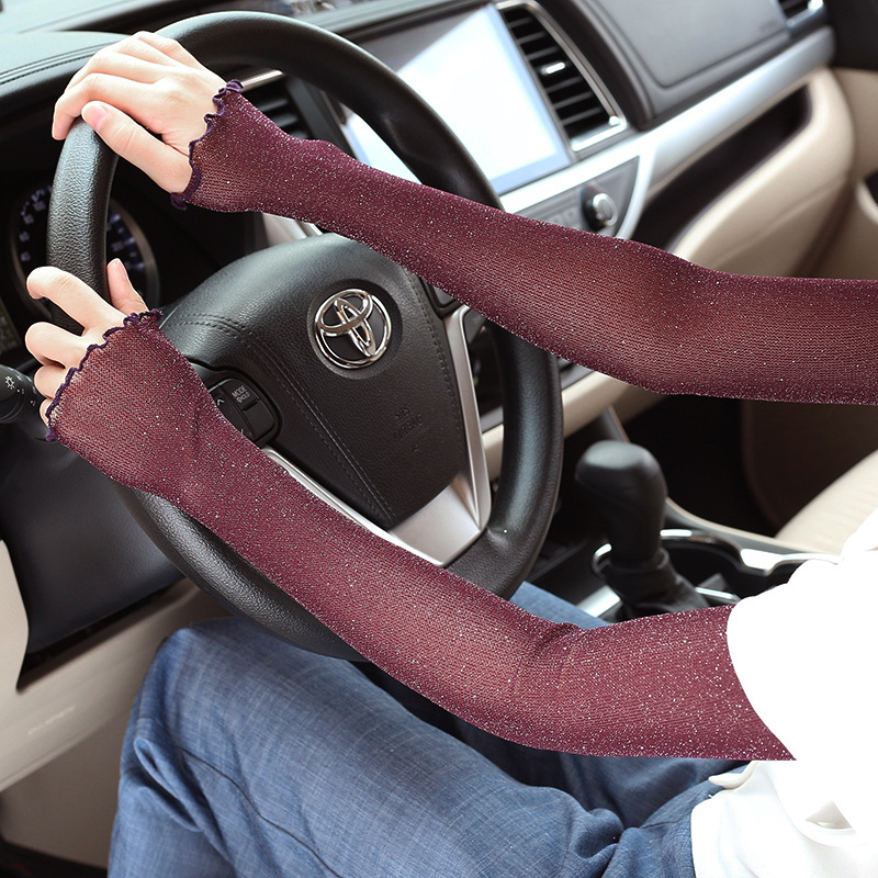 Ženski mrežasti predlaktni štitnik za sunčevu zaštitu za ljetnu vožnju biciklom, dugi dizajn s otvorenim prstima, prozračan