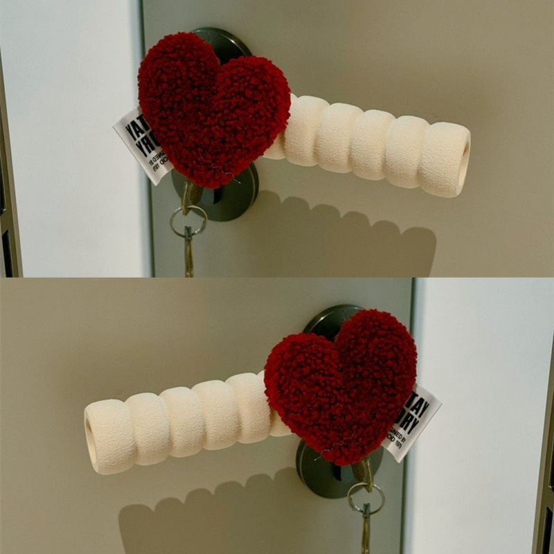 Durų rankenos apsauga su anti-statiniu širdies dizainu, pusės piršto stilius, Lycra cotton audinys, tinka miegamajam ir vaikų kambariui