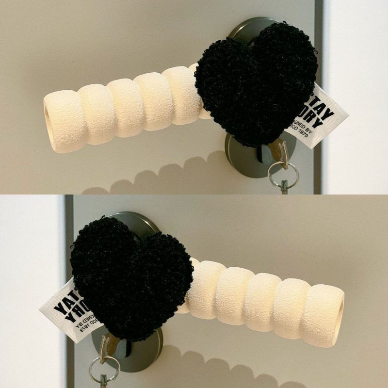 Durų rankenos apsauga su anti-statiniu širdies dizainu, pusės piršto stilius, Lycra cotton audinys, tinka miegamajam ir vaikų kambariui