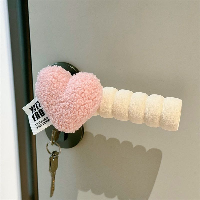 Durų rankenos apsauga su anti-statiniu širdies dizainu, pusės piršto stilius, Lycra cotton audinys, tinka miegamajam ir vaikų kambariui