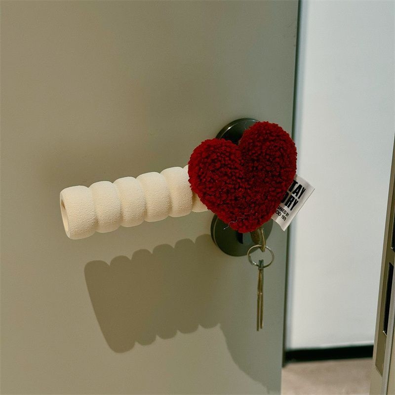 Durų rankenos apsauga su anti-statiniu širdies dizainu, pusės piršto stilius, Lycra cotton audinys, tinka miegamajam ir vaikų kambariui