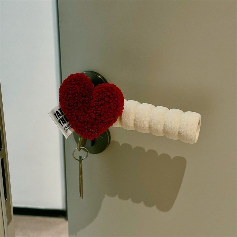 Durų rankenos apsauga su anti-statiniu širdies dizainu, pusės piršto stilius, Lycra cotton audinys, tinka miegamajam ir vaikų kambariui