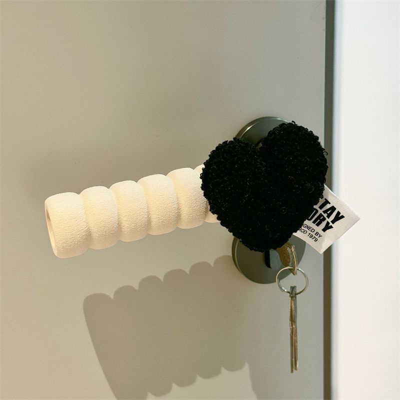 Durų rankenos apsauga su anti-statiniu širdies dizainu, pusės piršto stilius, Lycra cotton audinys, tinka miegamajam ir vaikų kambariui