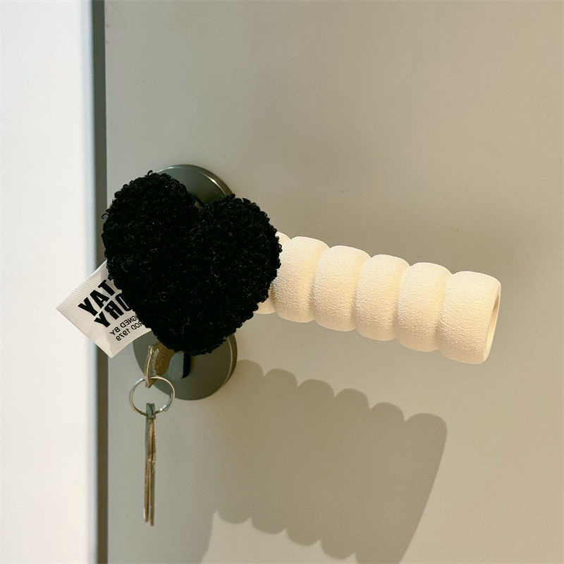 Durų rankenos apsauga su anti-statiniu širdies dizainu, pusės piršto stilius, Lycra cotton audinys, tinka miegamajam ir vaikų kambariui