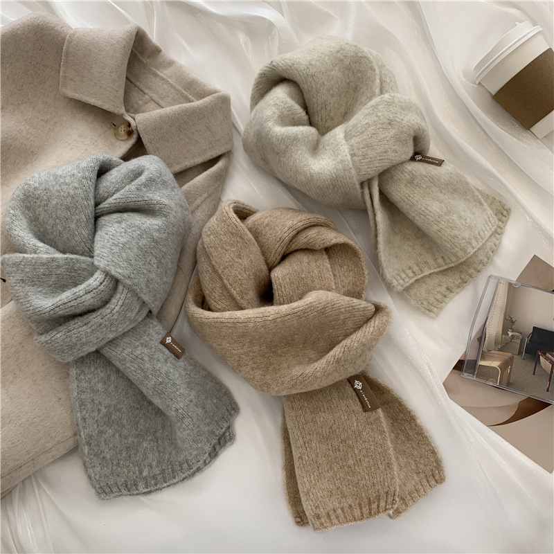 Unisex pleteni šal u korejskom stilu, umjetni kašmir, topao zimski dodatak, poliester 85% / vuna 15%