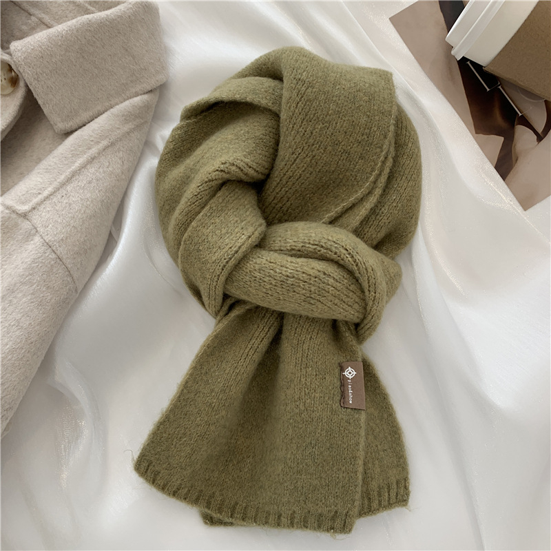 Unisex pleteni šal u korejskom stilu, umjetni kašmir, topao zimski dodatak, poliester 85% / vuna 15%