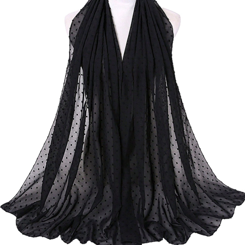 Dodatna oprema za šalove – šal od šifona, na skladištu, podrijetlo Zhejiang, pogodno za sva godišnja doba, prilagodljivo, izdanje zima 2025