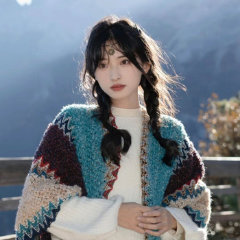 Etničkog stila pelerina-šal, široka silueta, poliester, proljeće, ljeto 2021 izdanje