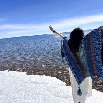 Etničkog stila pelerina-šal, široka silueta, poliester, proljeće, ljeto 2021 izdanje