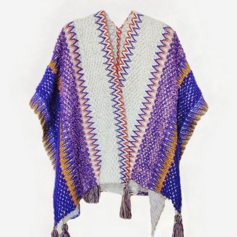 Etničkog stila pelerina-šal, široka silueta, poliester, proljeće, ljeto 2021 izdanje