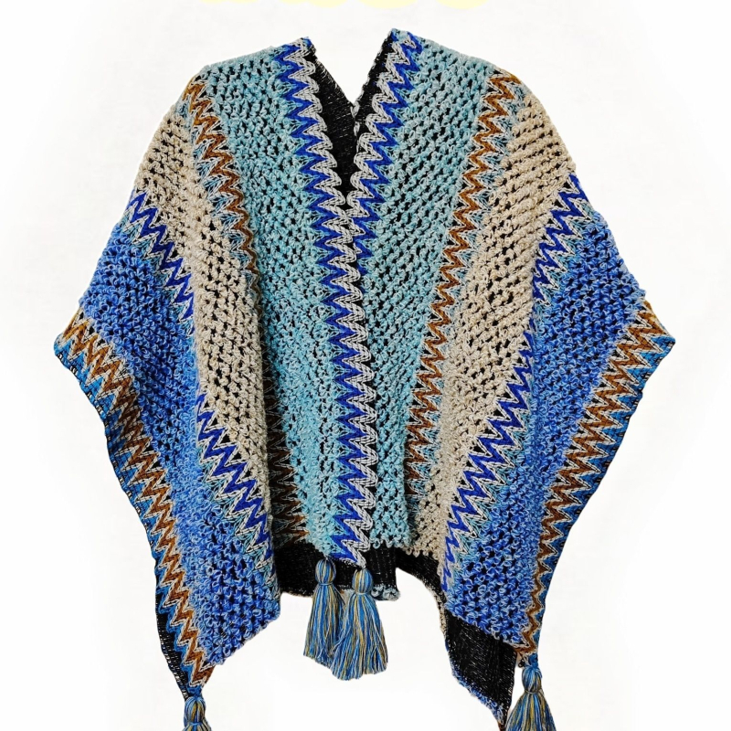 Etničkog stila pelerina-šal, široka silueta, poliester, proljeće, ljeto 2021 izdanje