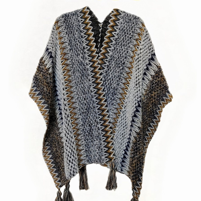 Etničkog stila pelerina-šal, široka silueta, poliester, proljeće, ljeto 2021 izdanje