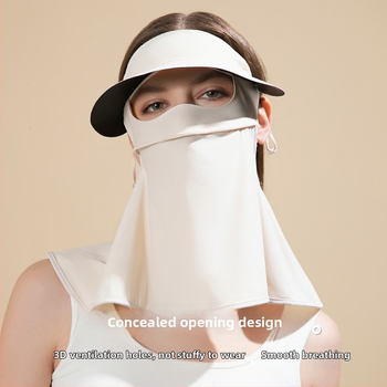 Mască de protecție solară pentru femei — respirabilă, protecție UV, acoperire completă a feței, fibră de poliester