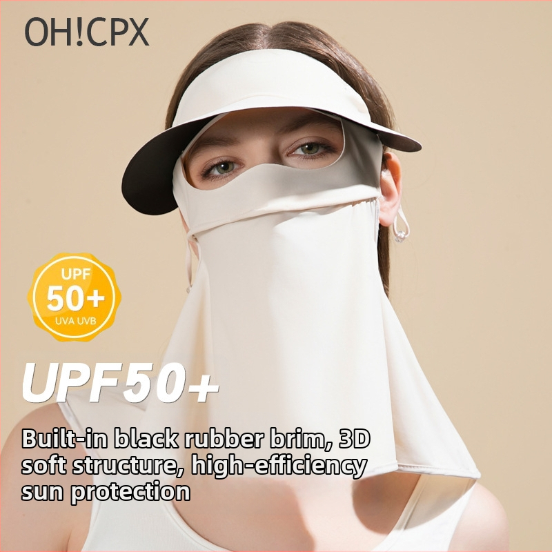 Mască de protecție solară pentru femei — respirabilă, protecție UV, acoperire completă a feței, fibră de poliester