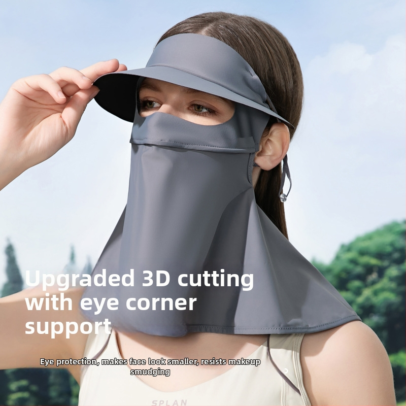 Mască de protecție solară pentru femei — respirabilă, protecție UV, acoperire completă a feței, fibră de poliester