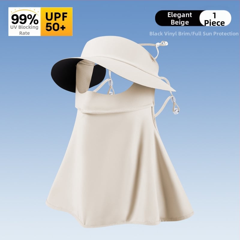 Mască de protecție solară pentru femei — respirabilă, protecție UV, acoperire completă a feței, fibră de poliester