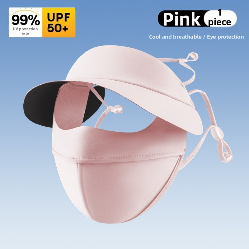 Mască de protecție solară pentru femei — respirabilă, protecție UV, acoperire completă a feței, fibră de poliester