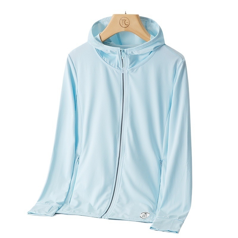 Unisex āra vēja jaka ar UPF50+ saules aizsardzību, elpojošs poliesters, kapuce
