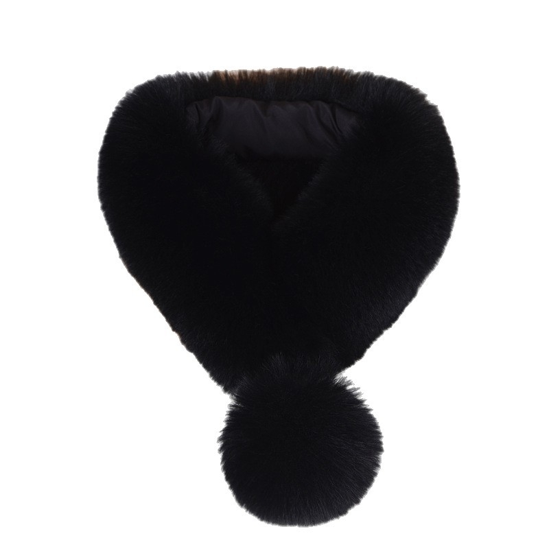 Női számára készült önmelegítő mágneses sál – hamis rókaszőrrel, koreai stílusú puha kendő gallérral, téli kiegészítő