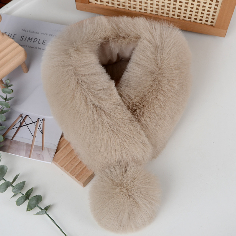 Női számára készült önmelegítő mágneses sál – hamis rókaszőrrel, koreai stílusú puha kendő gallérral, téli kiegészítő