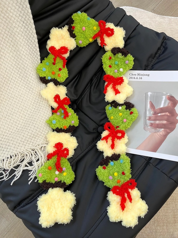 Ženski plišani šal ručno kukičan, zimska toplina, elegantan stil
