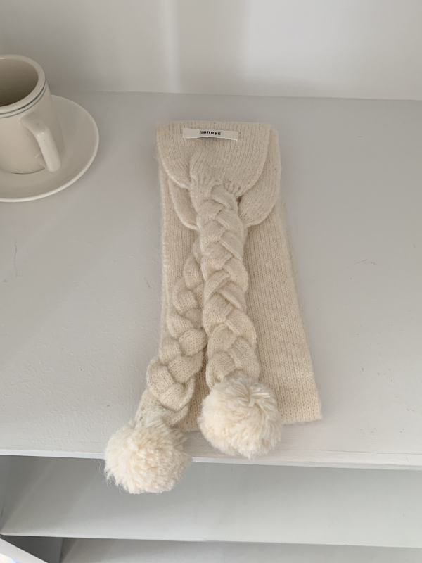 Šal s pom-ponom u korejskom stilu za žene, pleteni zimski topli dodatak, personalizirani trend