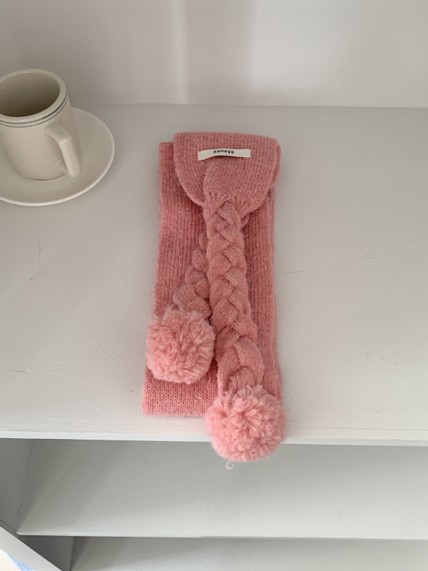 Šal s pom-ponom u korejskom stilu za žene, pleteni zimski topli dodatak, personalizirani trend