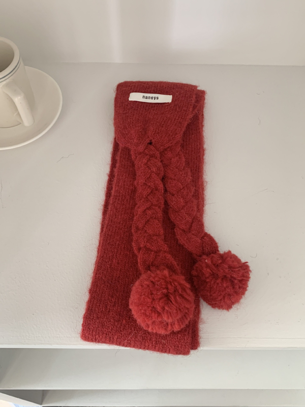 Šal s pom-ponom u korejskom stilu za žene, pleteni zimski topli dodatak, personalizirani trend