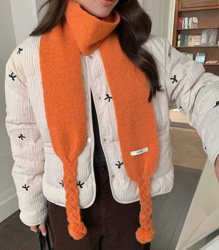 Šal s pom-ponom u korejskom stilu za žene, pleteni zimski topli dodatak, personalizirani trend