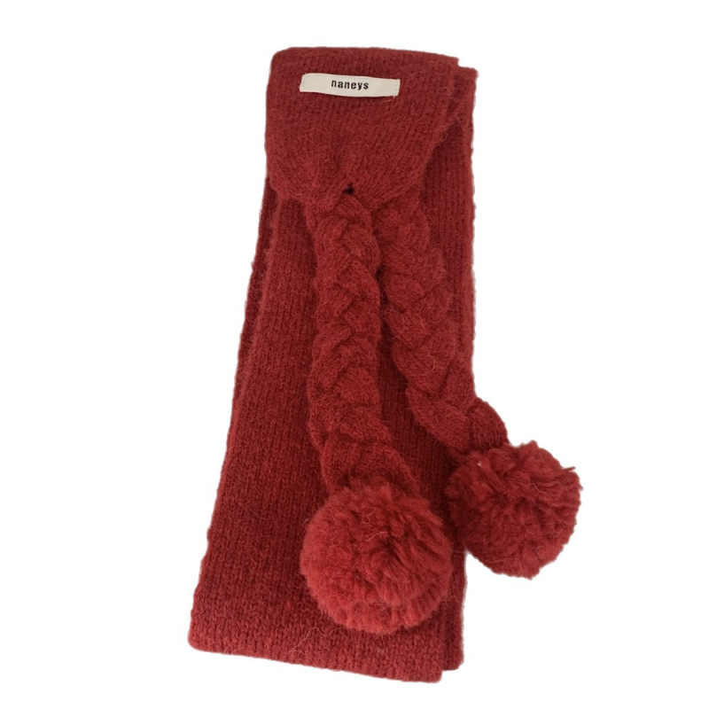 Šal s pom-ponom u korejskom stilu za žene, pleteni zimski topli dodatak, personalizirani trend