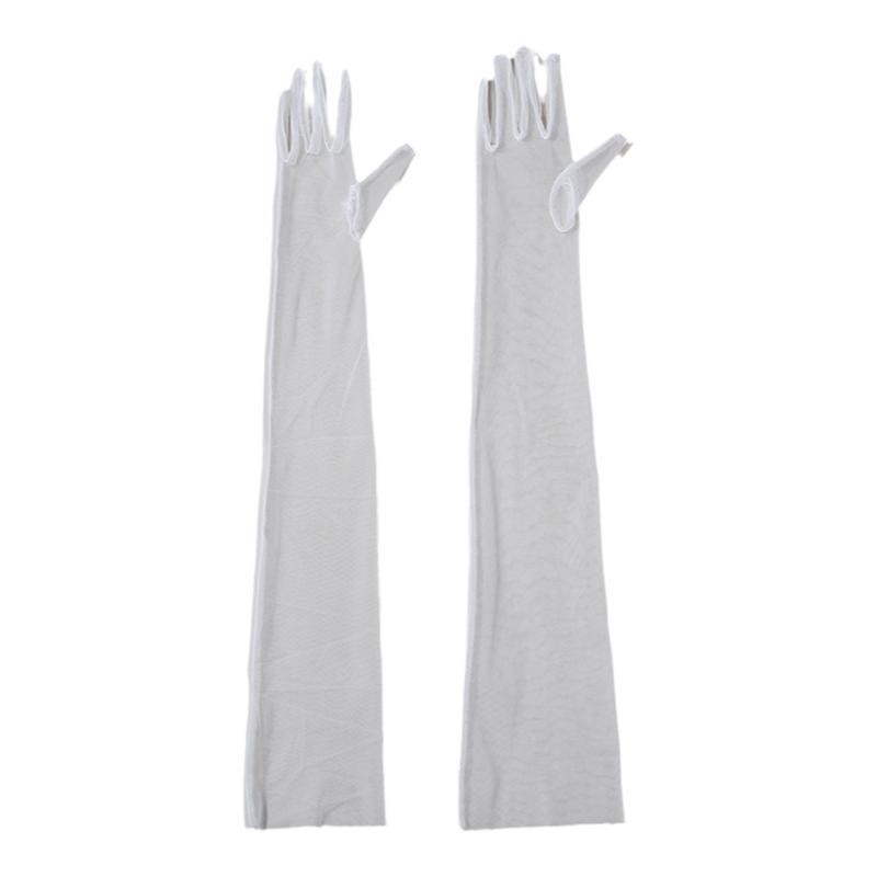 Hepburn-stílusú hosszú hálós menyasszonyi kesztyűk, elegáns retró kiegészítő a menyasszonyi ruhához — minden szezonhoz, 2023 őszén megjelenés