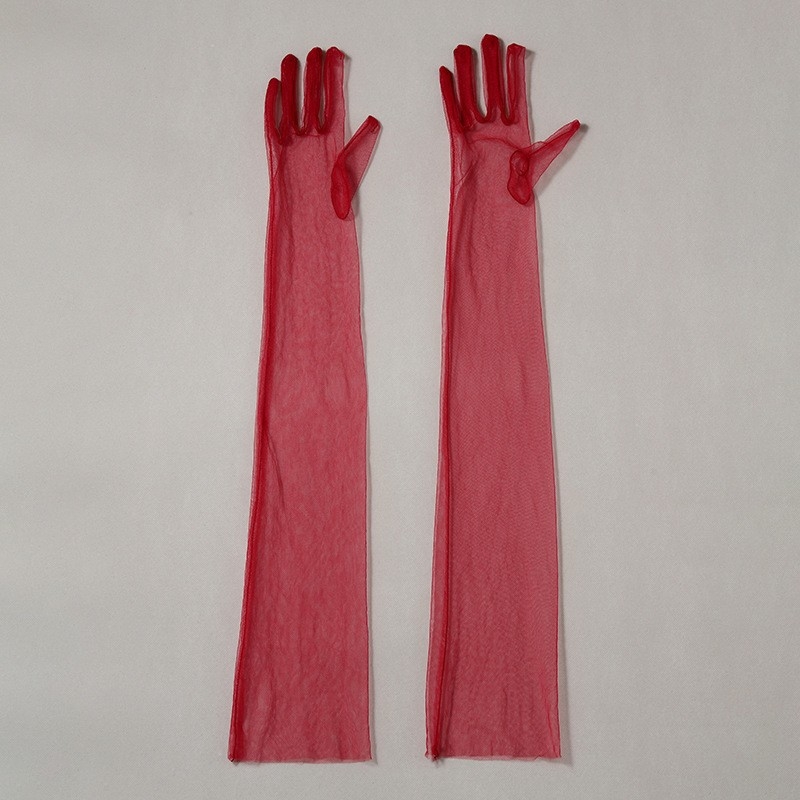 Hepburn-stílusú hosszú hálós menyasszonyi kesztyűk, elegáns retró kiegészítő a menyasszonyi ruhához — minden szezonhoz, 2023 őszén megjelenés