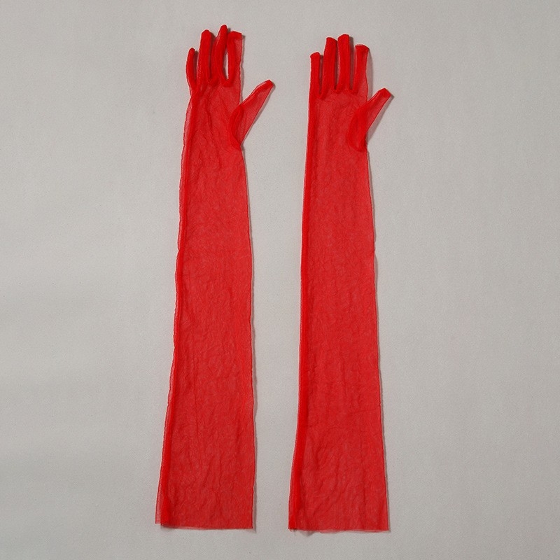 Hepburn-stílusú hosszú hálós menyasszonyi kesztyűk, elegáns retró kiegészítő a menyasszonyi ruhához — minden szezonhoz, 2023 őszén megjelenés