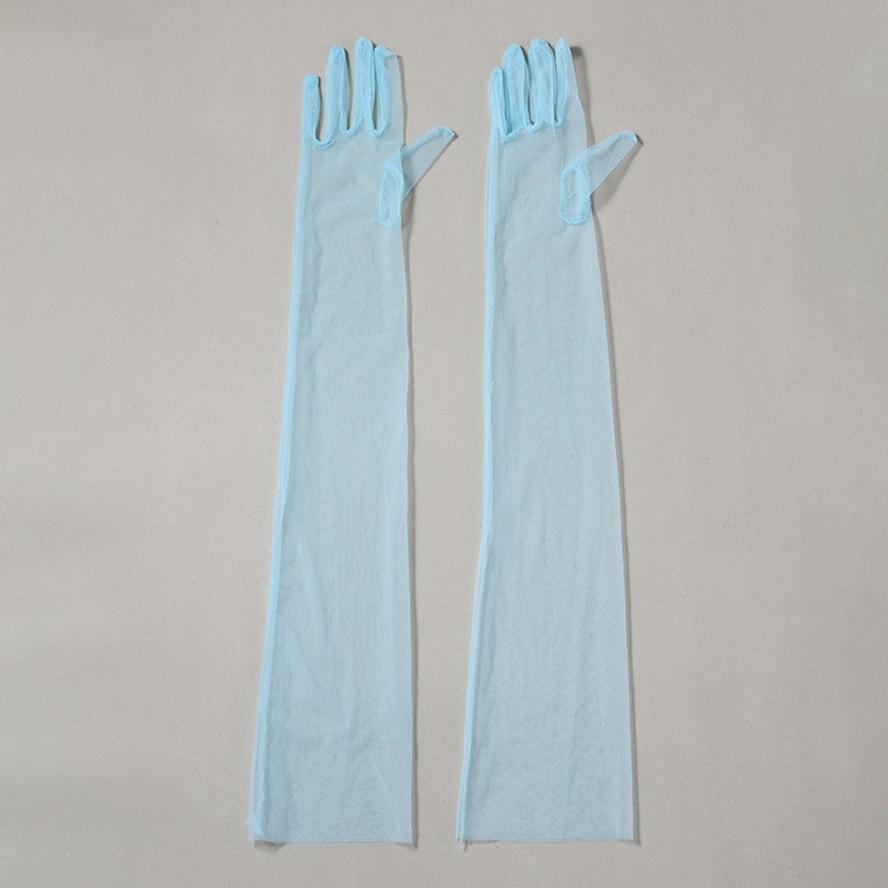 Hepburn-stílusú hosszú hálós menyasszonyi kesztyűk, elegáns retró kiegészítő a menyasszonyi ruhához — minden szezonhoz, 2023 őszén megjelenés