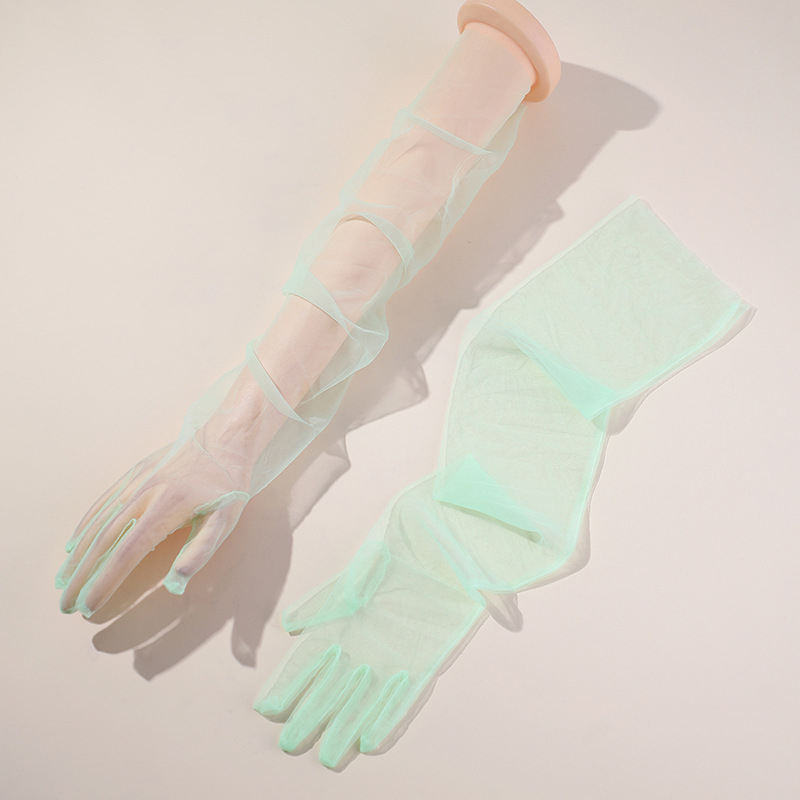 Hepburn-stílusú hosszú hálós menyasszonyi kesztyűk, elegáns retró kiegészítő a menyasszonyi ruhához — minden szezonhoz, 2023 őszén megjelenés