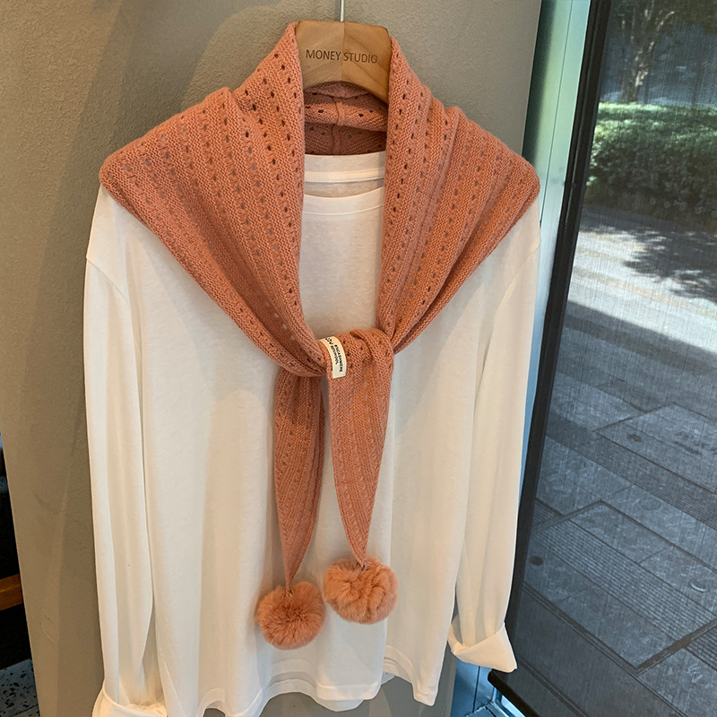 Trostranični vuneni šal s izrezanim uzorkom i resicama, dizajnerski komad, korejski stil, warp-kniting tkanina (>96% vuna), grije, podrijetlo: Jinhua