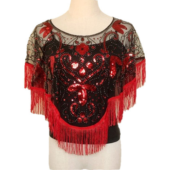 Kapucnis hálókendő geometriai hímzéssel — poliészter, kézi horgolásos szövés, díszítés