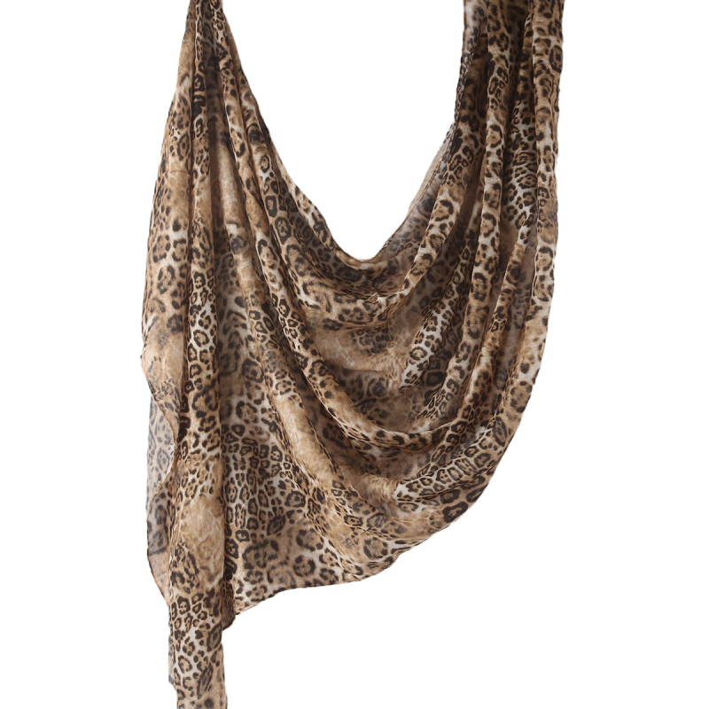 Шал с леопардов принт за хиджаб, памук, Warp knitting технология, 100 г, за всички сезони, оригинален дизайн, FANXIN