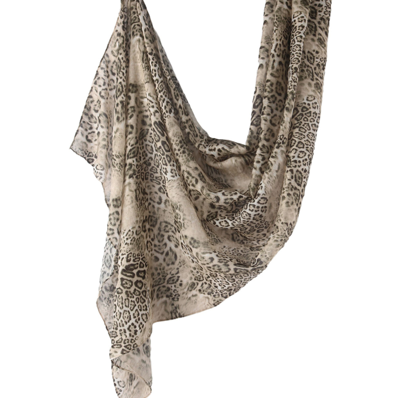 Шал с леопардов принт за хиджаб, памук, Warp knitting технология, 100 г, за всички сезони, оригинален дизайн, FANXIN