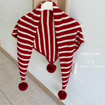 Триъгълен вълнен шал - 100% вълна, плетен, затопля през зимата