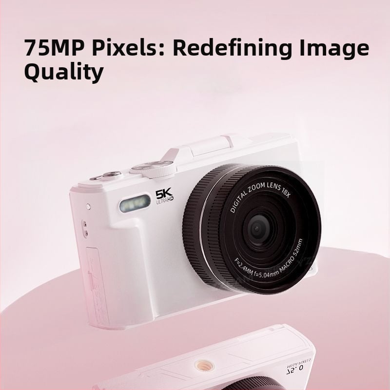 Безогледална цифрова камера, 75-мегапикселна, 18x оптично увеличение, microSD съхранение