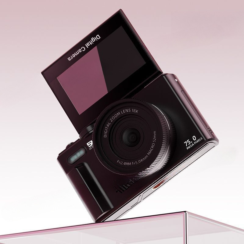 Безогледална цифрова камера, 75-мегапикселна, 18x оптично увеличение, microSD съхранение