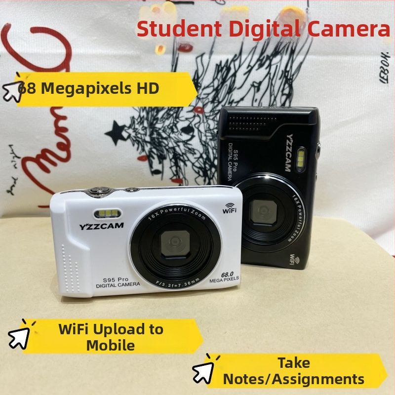 Безогледална цифрова камера, 75-мегапикселна, 18x оптично увеличение, microSD съхранение