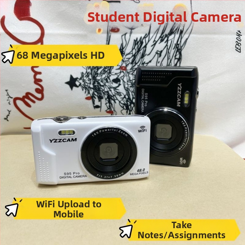 Безогледална цифрова камера, 75-мегапикселна, 18x оптично увеличение, microSD съхранение