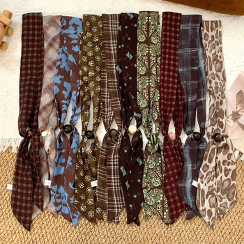 Poliesterska šal Cashew Flower Plaid s ogrlicom i kaišem za struk, Twill tkanina, personalizirani stil, jesen 2025