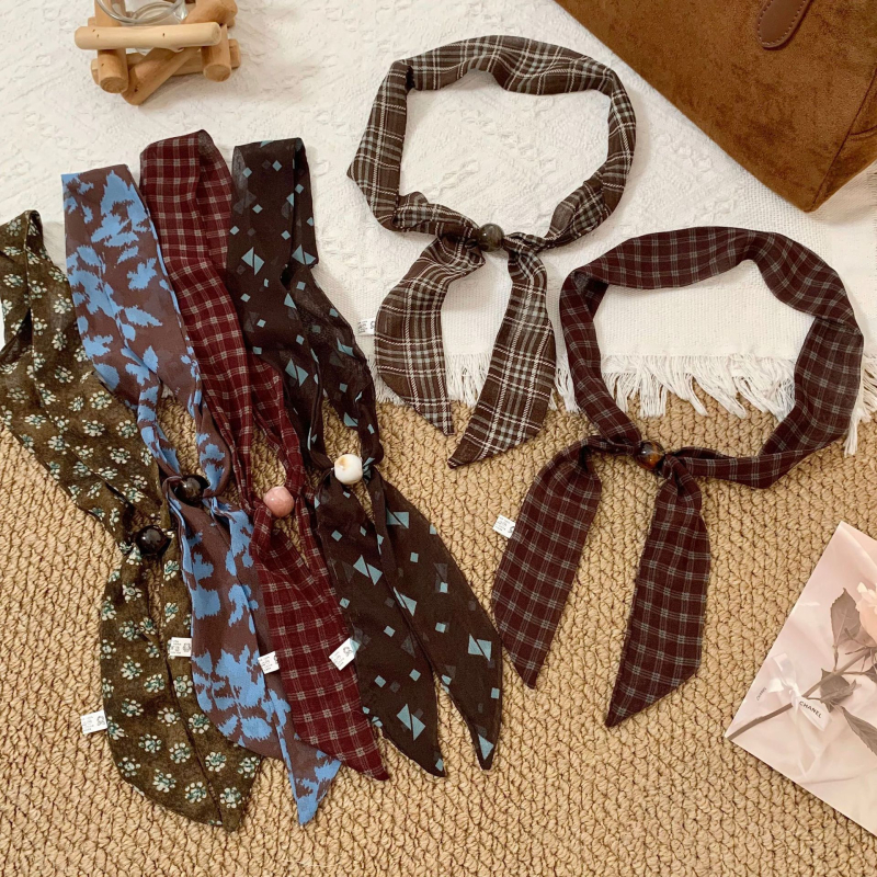 Poliesterska šal Cashew Flower Plaid s ogrlicom i kaišem za struk, Twill tkanina, personalizirani stil, jesen 2025