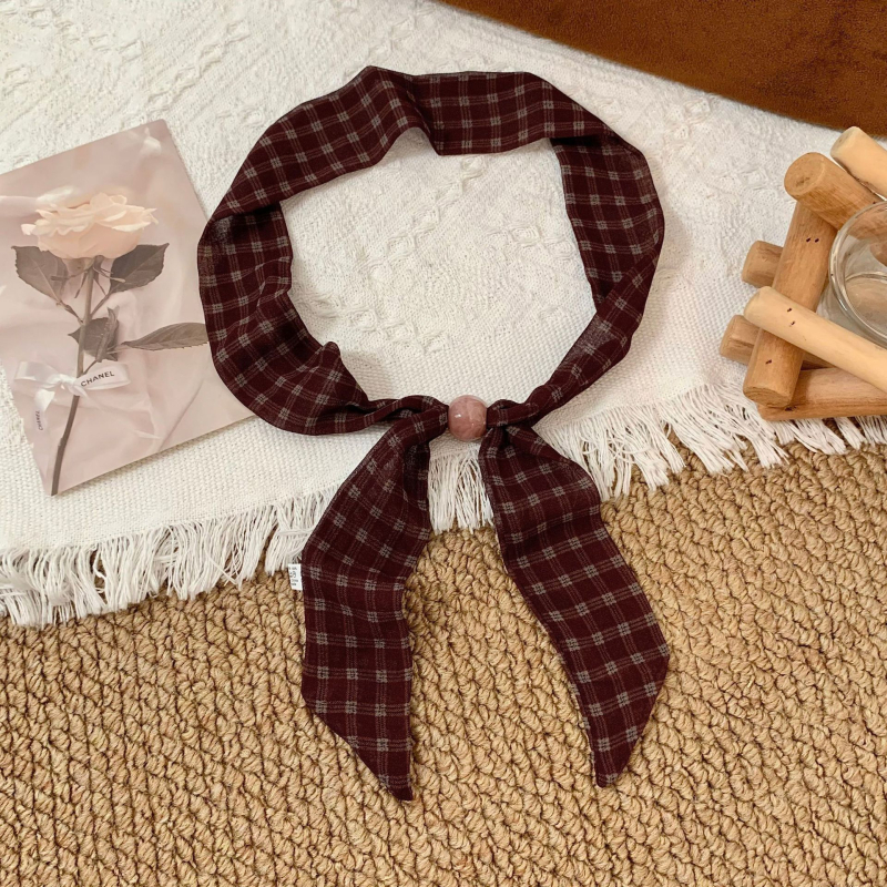 Poliesterska šal Cashew Flower Plaid s ogrlicom i kaišem za struk, Twill tkanina, personalizirani stil, jesen 2025