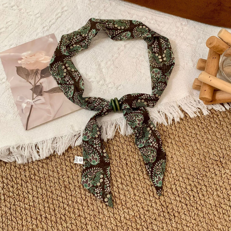 Poliesterska šal Cashew Flower Plaid s ogrlicom i kaišem za struk, Twill tkanina, personalizirani stil, jesen 2025