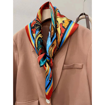 Selyem négyszögletű sál – 100% selyem, twill szövés, nyomtatás