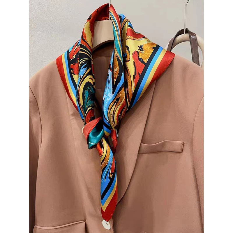 Selyem négyszögletű sál – 100% selyem, twill szövés, nyomtatás